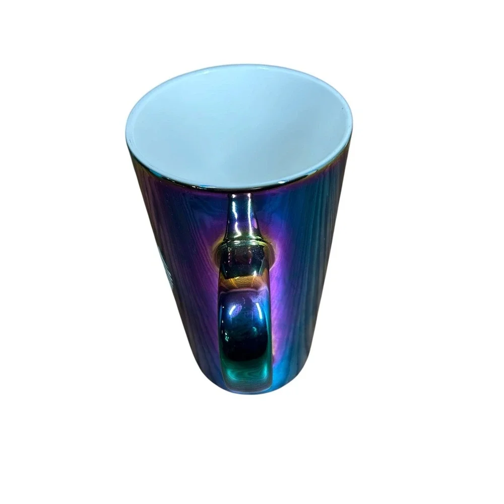Starbucks Coffee Mug 16oz Rainbow Holographic Iridescent Oil Slick 2022 Holiday
